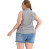 Agnes Orinda Women's Plus Size Sleeveless Office Work Button-Down Tank Top - 4 of 4