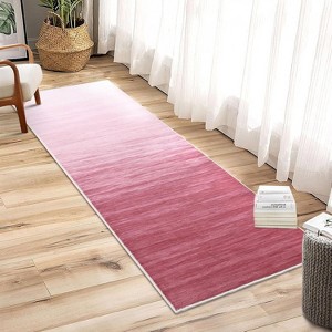 Acekool 4x6 Modern Ombre Washable Rug, Non-Slip Soft Low Pile Area Rug, Non-Shedding Accent Carpet for Living Room, Bedroom, Office, Grey - 1 of 4