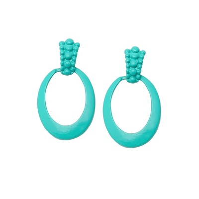 SOHI Women's Pink Halo Drop Earrings