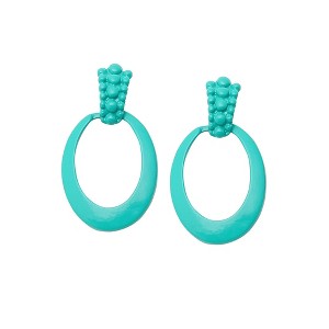 SOHI Women's Pink Halo Drop Earrings - 1 of 3