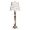 Antique Style Buffet Table Lamp with Ruched Shade Cream - Elegant Designs: Resin Base, Silk Shade, UL Listed - 4 of 4