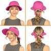 SUN CUBE Women Sun Hat for Outdoor UV Protection, Wide Brim Sun Hat Ponytail, Convertible Zip-Off Beach Hat Visor - 4 of 4