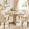 Round Dining Table for 4,Farmhouse Circle Kitchen Table for Dining Room(Table Only) - 4 of 4