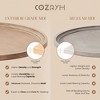 COZAYH Round Rustic Coffee Table Wood Tray Top Accent Centerpiece Storage, White - 3 of 4