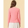 INSPIRE CHIC Women's Tie Front Long Sleeve Crop Ruffle Knit Cardigan Sweaters - 4 of 4