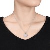 EVERLY JEWELRY | Sterling Silver 11-12 MM White Cultured Freshwater Pearl and White Topaz Halo Pendant with Chain - 18 in - 2 of 4