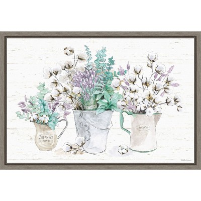 Amanti Art Farmhouse Cotton I by Beth Grove Canvas Wall Art Print Framed 23-in. x 16-in.
