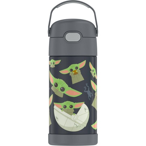 Thermos 12oz FUNtainer Water Bottle with Bail Handle - Gray Baby Yoda