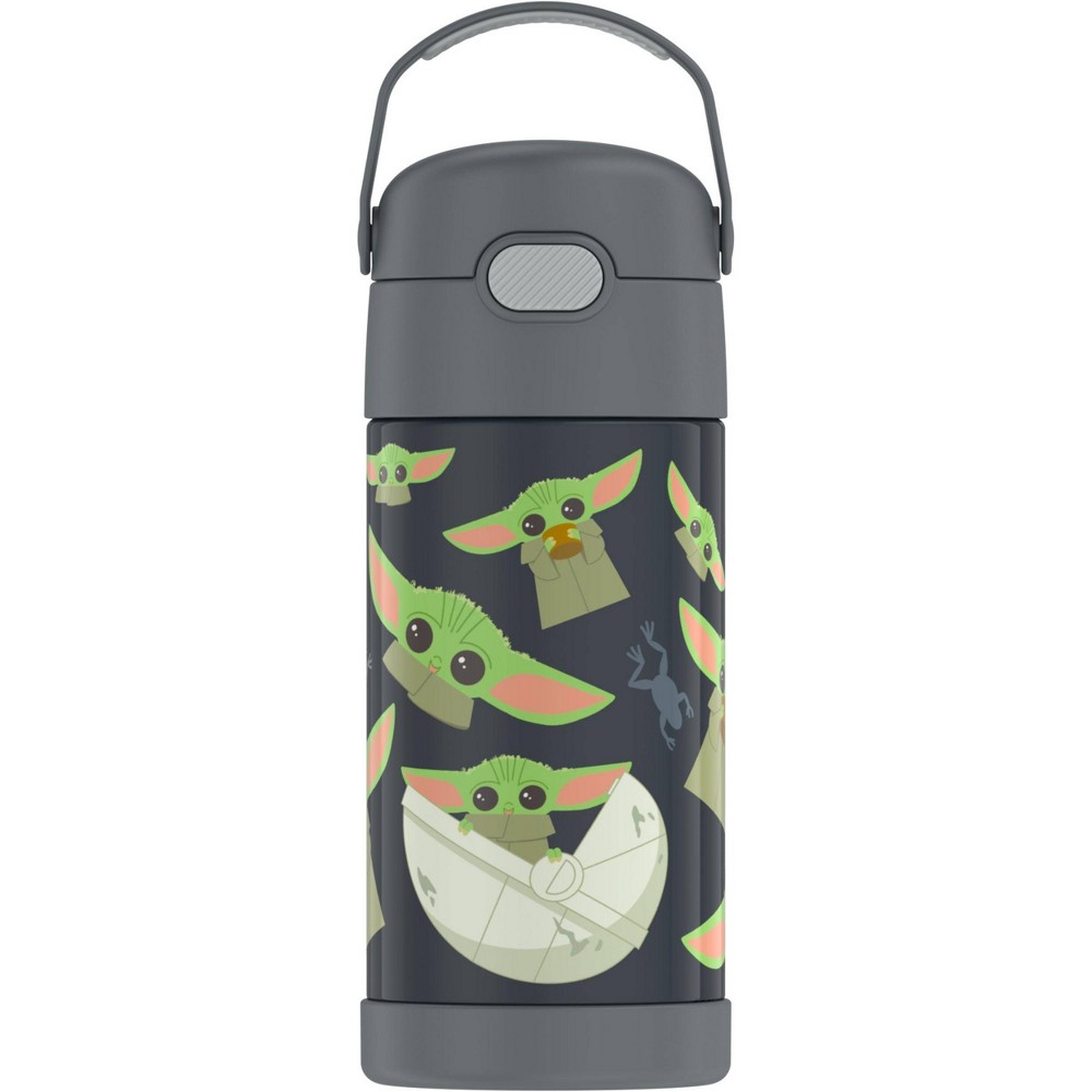 Thermos Funtainer 12 Ounce Stainless Steel Vacuum Insulated Kids Straw Bottle  Mandalorian