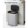 16 Gallon / 60 Liter Metal Trash Can with Lid, Rustproof Step-on Kitchen Metal Trash Bin with Liner Rim, Rear Handle, Soft Close Plastic Lid, Black - 2 of 4