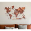 HomeRoots 35" X 59" Brown and Tan Wood World Map Hanging Dimensional Sculpture - 2 of 4