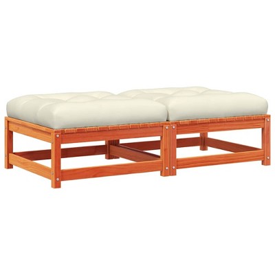 vidaXL Garden Footstool Wax brown, Cream