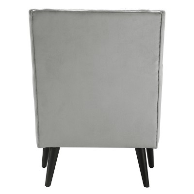 Pearl Grey Velvet Tufted Wingback Accent Chair 29.9"