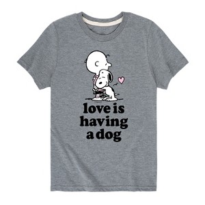 Boys' - Peanuts - Love Having Dog Short Sleeve Graphic T-Shirt - 1 of 4