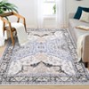 Washable Vintage Floral Print Living Room Rugs, Soft Non Slip Oriental Bedroom Carpet, Large Home Decor Rugs - 3 of 4