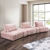 HOMES: Inside + Out 5pc Povoa 159" Modular Curved Sectional Sofa Modern Chenille with Extendable Backrest Pink - 2 of 4