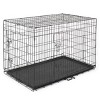 Munora 48" Folding Steel Pet Kennel, Cat & Dog Crate with Slide-Out Tray, Metal Wire Playpen, Black - 3 of 4
