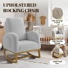 Upholstered Nursery Accent Chair, High Back Rocking Chair Leather Glider Chair for Living Room, Bedroom, Nursery Room, 26.77" x 37.8" x 39.76" - 3 of 4