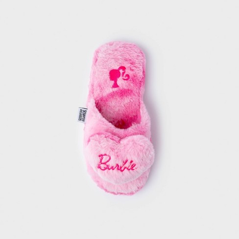 Women's Barbie X Skinnydip Heart Graphic Slippers - Pink S