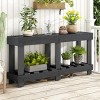 63" Solid Wood Console Table,Vintage Entryway Table with Metal Rivets & Open Plank Shelf for Hallway,Living Room-Baofuwish - 3 of 4