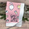 Cats And Coffee Kind Of Girl Funny Kitten Caffeine Lovers Tea Towel - Crazy Dog Tea Towel Cats Coffee - 2 of 4