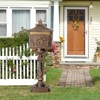 KTMBDW Cast Aluminum Mailbox with Post, Heavy Duty Postal Box with 2 Keys, Baffle Door, In-Ground Large Security Mailbox for Outside, Antique Bronze - 2 of 4