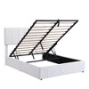 NicBex Full Lift Up Storage Bed,Upholstered Platform Bed with Hydraulic Storage System and Linen Headboard,No Box Spring Needed,Easy Assembly,White - 3 of 4
