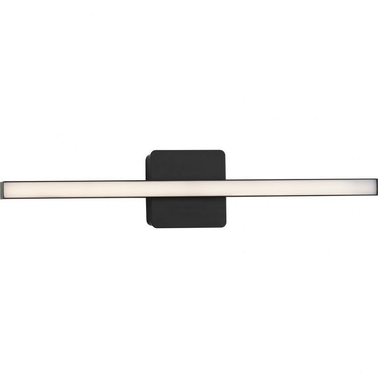Progress Lighting Phase 4 1-Light LED Linear Vanity Light, Matte Black, Rectangular Acrylic Shade, 1 of 4