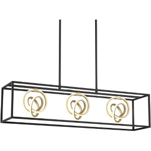 Possini Euro Design Christy 35 1/2" Modern Pendant Chandelier Ceiling Light Fixture Dining Room Over Table Kitchen Island 3-Light LED Black Gold - 1 of 4