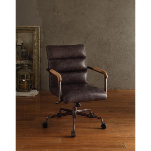 Vynxaria Harith Antique Slate Top Grain Leather Office Chair - Luxurious & Ergonomic Design - 1 of 4