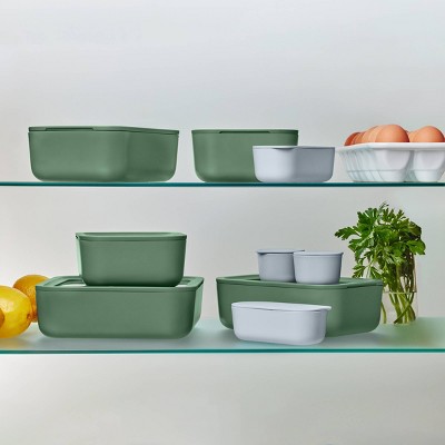 Sage 14-Piece Glass Food Storage Set with Ceramic Coating