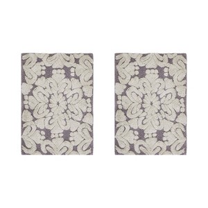 Medallion Collection 2 Piece 100% Cotton Tufted Bathroom Rug Set  with Non-Slip Backing, Machine Washable, Tumble Dry Bath Mat - 1 of 4