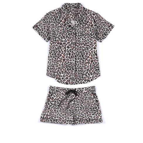 Leopard print short pyjamas hot sale