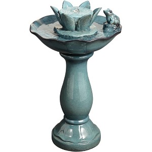 John Timberland Pleasant Pond Modern Bubbler Lotus Flower Outdoor Floor Water Fountain 25 1/4" for Yard Garden Patio Deck Porch House Exterior - 1 of 4