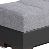 HomeRoots 50" Gray Black Brown and Gray Chenille And Faux Leather Storage Ottoman - 4 of 4