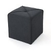 PAGED 16.5 Inch Fabric Ottoman, Modern Square Vanity Chair Footrest Ottoman for Living Room, Bedroom, No Assembly Required - 2 of 4