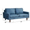 Linen Sofa Modern Couch Comfy Loveseat with Wooden Legs for Living Room, Bedroom, Office - 2 of 4