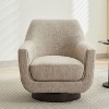 U-shaped Fully Assembled 360° Swivel Chair, Velvet Accent Chair Armchair,Round Barrel Swivel Chair for Living Room Bedroom-Cuddlewood - 2 of 4