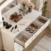 FONTOI 44.3"W Makeup Vanity with Cushioned Stool 9 Storage Drawers Classic Dressing Table for Bedroom Dressing Room, White, 44.25"*15.74"*53.5" - 2 of 4
