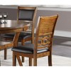 Okak Vintage Upholstered Dining Chairs Set of 2, Solid Rubberwood Kitchen Side Chairs with Unique Back for Dining/Living Room - 2 of 4