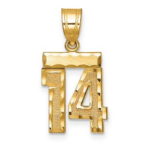 Black Bow Jewelry 14k Yellow Gold, Varsity Collection, Small D/C Pendant Number 14 - 1 of 4