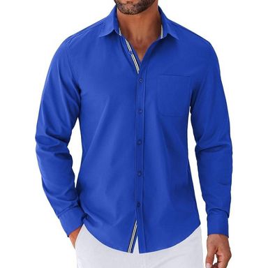 untucked dress shirts for men Men's Slim-Fit Untucked Dress Shirt Black Regular Size M