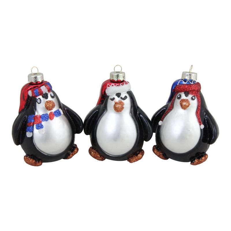 Northlight 3ct Penguin Figure Christmas Ornament Set 3.25" - Black/White, 3 of 4