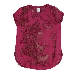 bar III Womens Burnout Lace Embellished T-Shirt - 1 of 2