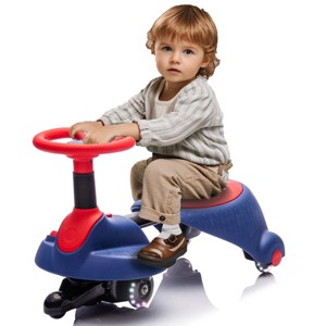 INFURNIC Baby Walkers Wiggle Car with Retractable Seat and 360 Degree Steering for Kids, Blue, 28.35"*12.99"*15.94" - 1 of 4