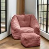 ROOMTEC Fluffy Bean Bag Chair with Ottoman, Living Room Lazy Floor Sofa, Memory Foam Bean Bag Couch - 2 of 4