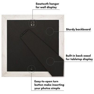 White 8x8 Wide Molding Picture Frame with Mat