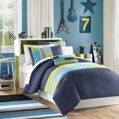 Navy Maverick Duvet Cover Set Full/Queen 4pc