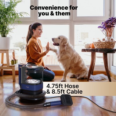 Blue Pet Grooming Vacuum Kit with Multiple Attachments