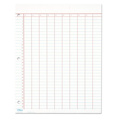 TOPS Data Pad w/Numbered Column Headings, Legal Rule, Ltr, White, 50 Sheets